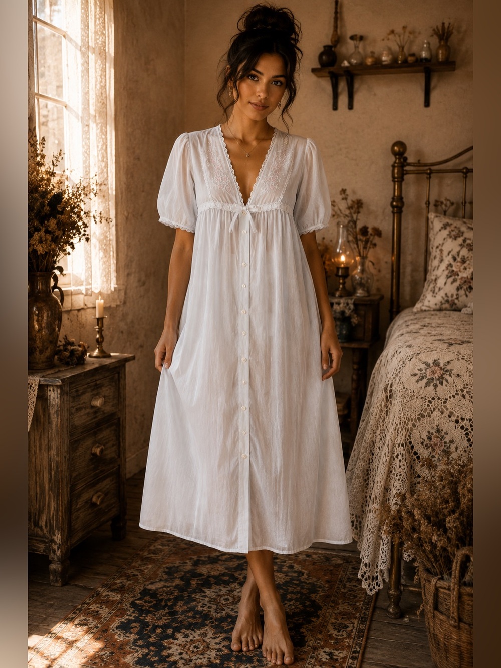 Vintage Character Classics Embroidered Light Blue Nightgown Size S-L 💙